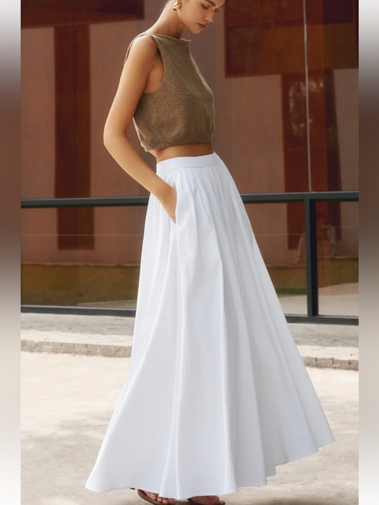 Commense Dresses & Skirts - Commense Cotton Pleated Maxi Skirt